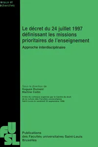 Le décret du 24 juillet 1997 définissant les missions prioritaires de l'enseignement_cover