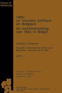 1884 : Un tournant politique en Belgique_cover