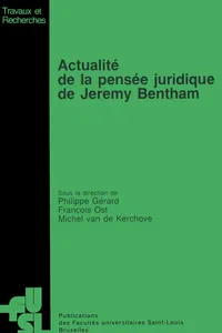 Actualité de la pensée juridique de Jeremy Bentham_cover