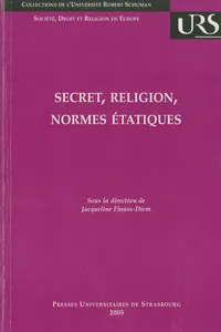 Secret, religion, normes étatiques_cover