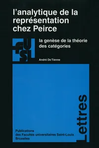 L'analytique de la représentation chez Peirce_cover