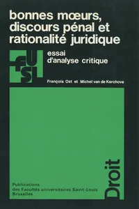 Bonnes mœurs, discours pénal et rationalité juridique_cover