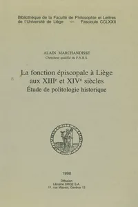 La fonction épiscopale à Liège au XIIIe et XIVe siècles_cover