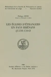 Les Églises d'étrangers en pays rhénans_cover