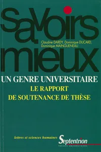 Un genre universitaire : le rapport de soutenance de thèse_cover