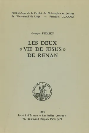 Les deux « Vie de Jésus » de Renan