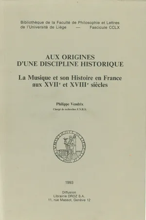 Aux origines d'une discipline historique