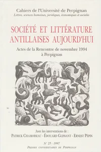 Société et littérature antillaises aujourd'hui_cover