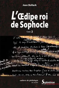 L'Œdipe Roi de Sophocle. Tome 2_cover