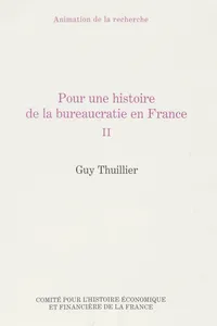 Pour une histoire de la bureaucratie en France_cover