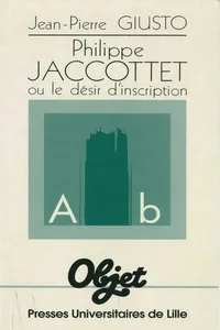 Philippe Jaccottet ou le désir d'inscription_cover