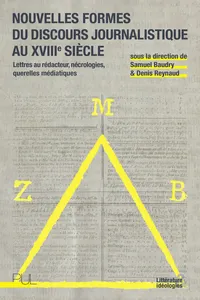 Nouvelles formes du discours journalistique au xviiie siècle_cover