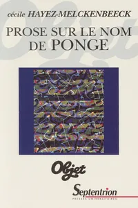 Prose sur le nom de Ponge_cover