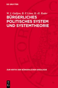 Bürgerliches politisches System und Systemtheorie_cover