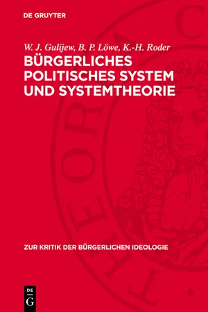 Bürgerliches politisches System und Systemtheorie