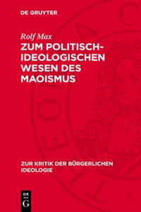 Zum politisch-ideologischen Wesen des Maoismus_cover