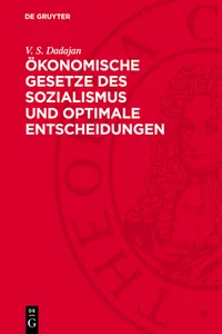 Ökonomische Gesetze des Sozialismus und optimale Entscheidungen_cover