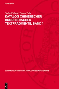 Katalog chinesischer buddhistischer Textfragmente, Band 1_cover