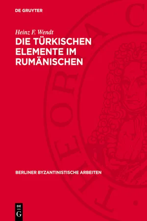 Die türkischen Elemente im Rumänischen