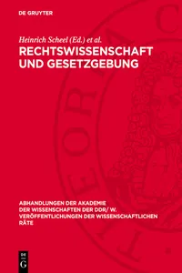 Rechtswissenschaft und Gesetzgebung_cover