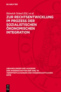 Zur Rechtsentwicklung im Prozeß der sozialistischen ökonomischen Integration_cover