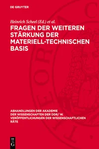 Fragen der weiteren Stärkung der materiell-technischen Basis_cover