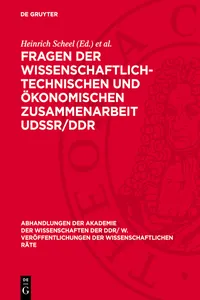 Fragen der wissenschaftlich-technischen und ökonomischen Zusammenarbeit UdSSR/DDR_cover