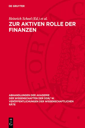 Zur aktiven Rolle der Finanzen