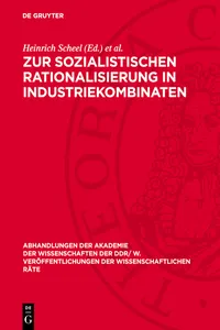 Zur sozialistischen Rationalisierung in Industriekombinaten_cover