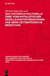 Das historisch-kulturelle Erbe vorkapitalistischer Gesellschaftsformationen und seine zeitgenössische Bedeutung_cover