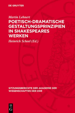 Poetisch-dramatische Gestaltungsprinzipien in Shakespeares Werken