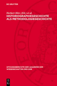 Historiographiegeschichte als Methodologiegeschichte_cover