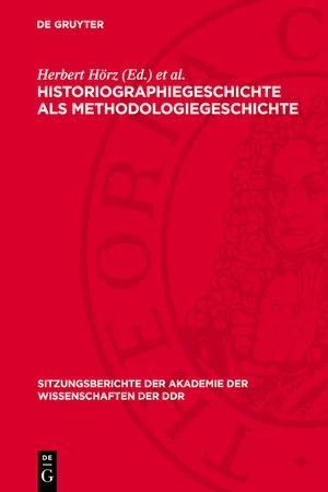 Historiographiegeschichte als Methodologiegeschichte