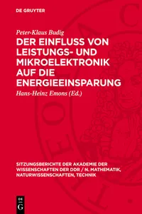 Der Einfluß von Leistungs- und Mikroelektronik auf die Energieeinsparung_cover