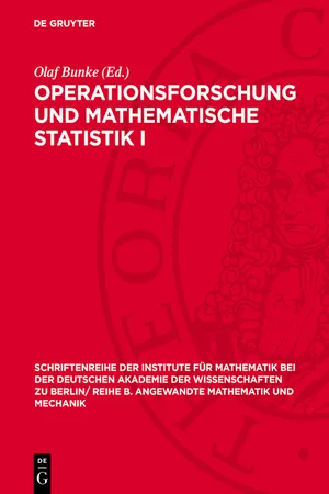 Operationsforschung und mathematische Statistik I