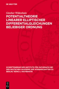 Potentialtheorie linearer elliptischer Differentialgleichungen beliebiger Ordnung_cover