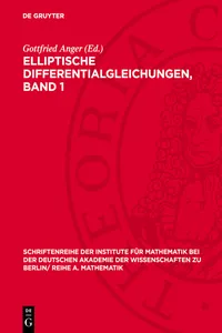 Elliptische Differentialgleichungen, Band 1_cover