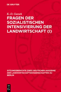 Fragen der sozialistischen Intensivierung der Landwirtschaft_cover