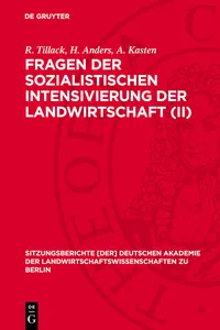 Fragen der sozialistischen Intensivierung der Landwirtschaft_cover