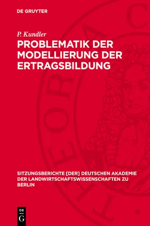 Problematik der Modellierung der Ertragsbildung