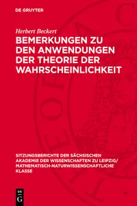 Bemerkungen zu den Anwendungen der Theorie der Wahrscheinlichkeit_cover