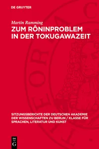 Zum Rôninproblem in der Tokugawazeit_cover