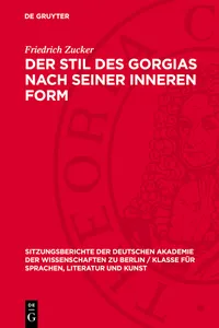 Der Stil des Gorgias nach seiner inneren Form_cover