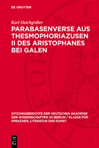 Parabasenverse aus Thesmophoriazusen II des Aristophanes bei Galen_cover