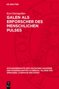 Galen als Erforscher des menschlichen Pulses_cover