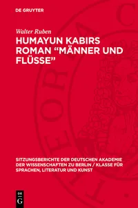 Humayun Kabirs Roman "Männer und Flüsse"_cover