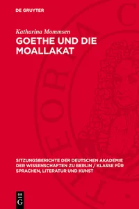 Goethe und die Moallakat_cover