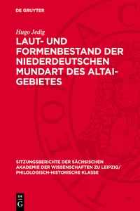 Laut- und Formenbestand der niederdeutschen Mundart des Altai-Gebietes_cover