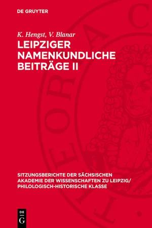 Leipziger namenkundliche Beiträge II