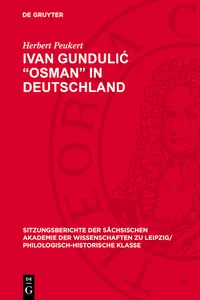 Ivan Gundulić "Osman" in Deutschland_cover